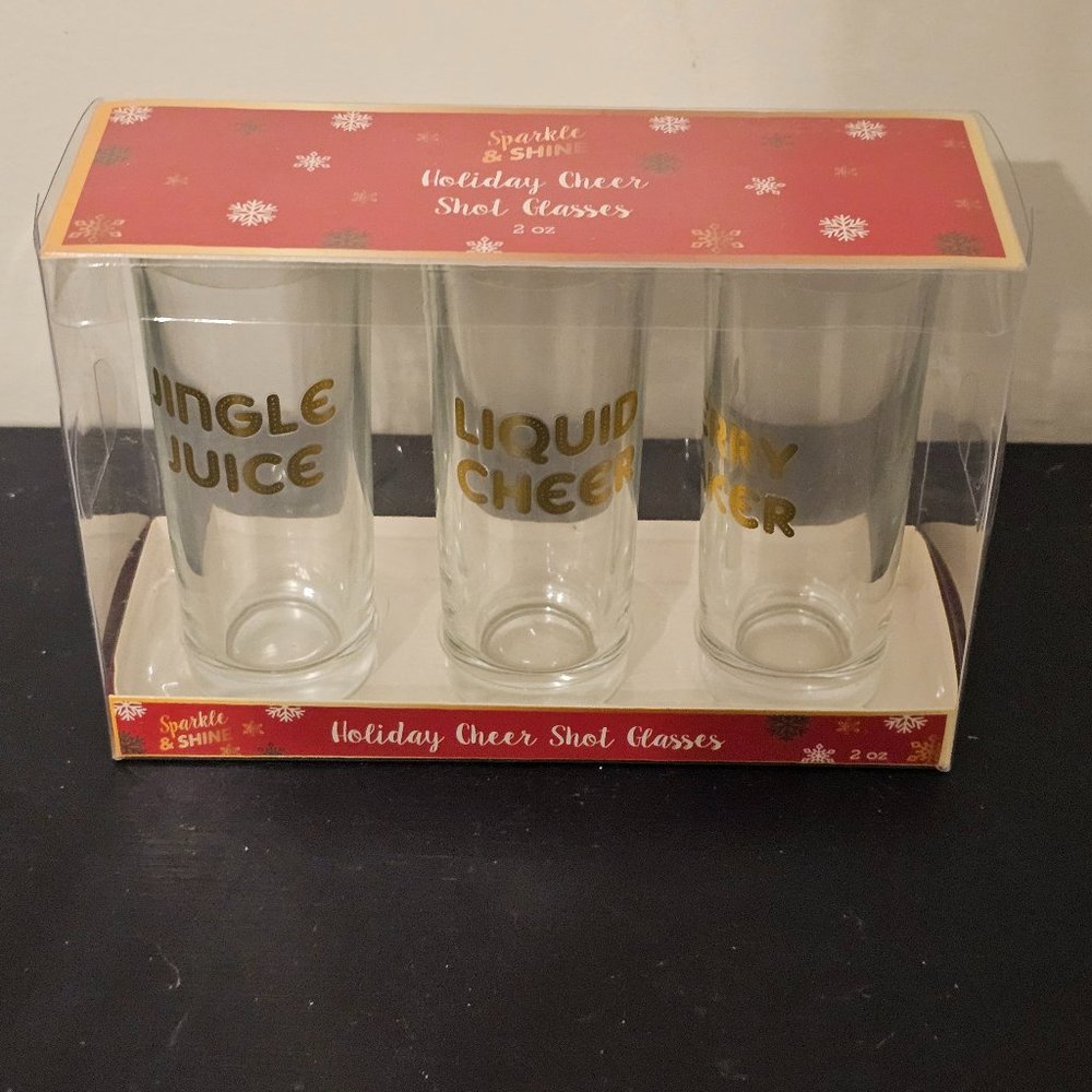NIP NEW DEI Holiday Cheer Set of 3 Shot Glasses Jingle Juice